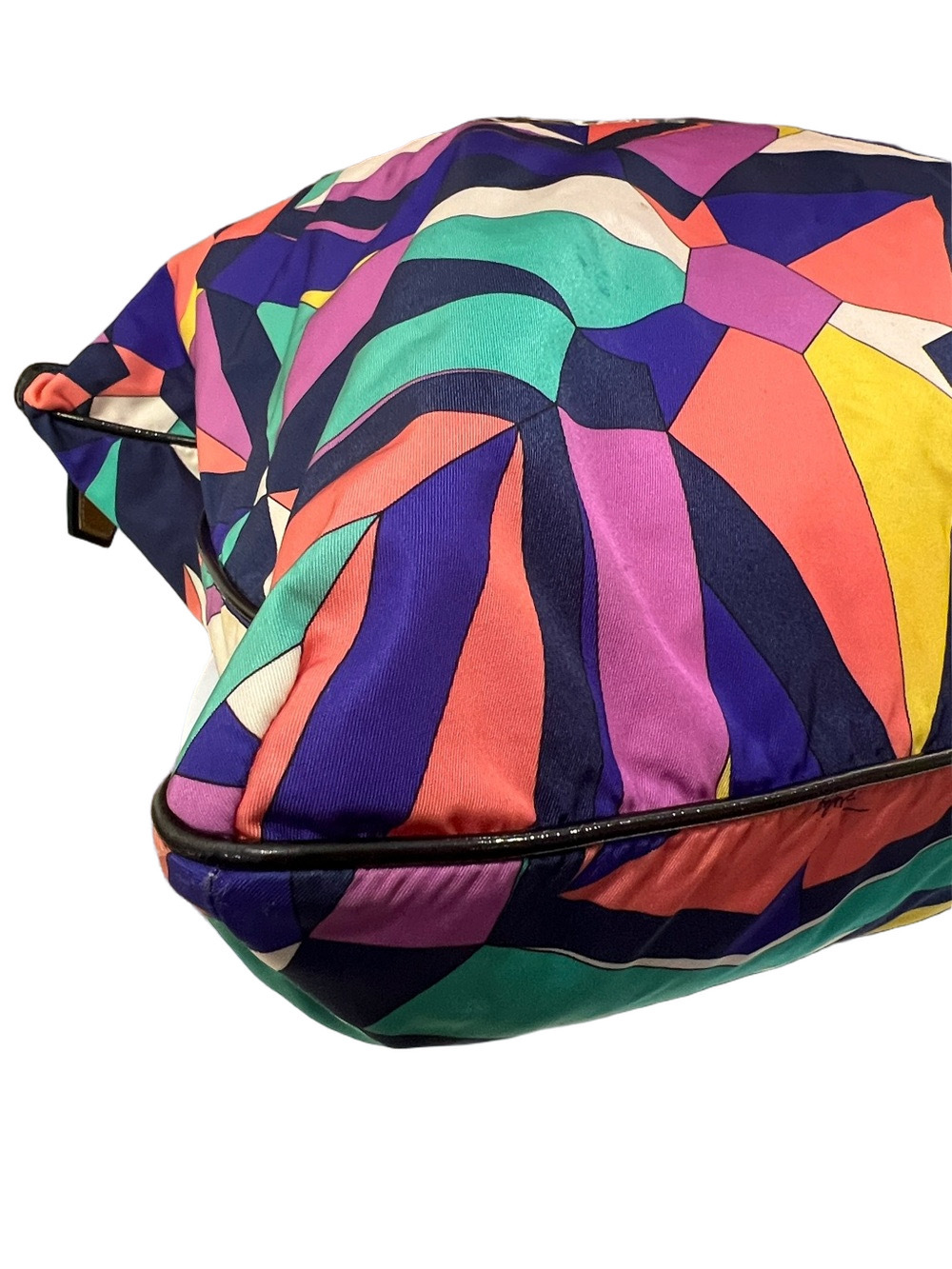 Emilio Pucci Multicolor Geometric Tote - Blue, Pink & Teal - Travel Bag - Picture 12 of 17